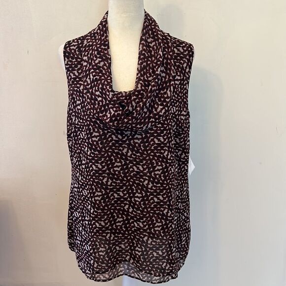 CABI Sakura red sheer sleeveless lattice blouse Size M New - Picture 2 of 10